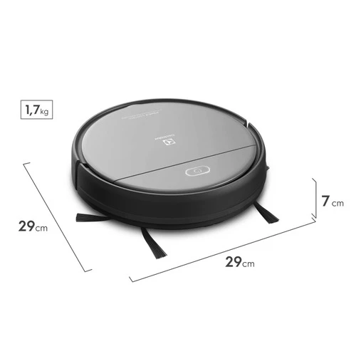 Electrolux Aspirador de po robo 2h20min controle remoto bateria longa duração automatico varre aspira passa pano ERB20 bivolt preto sensor antiqueda